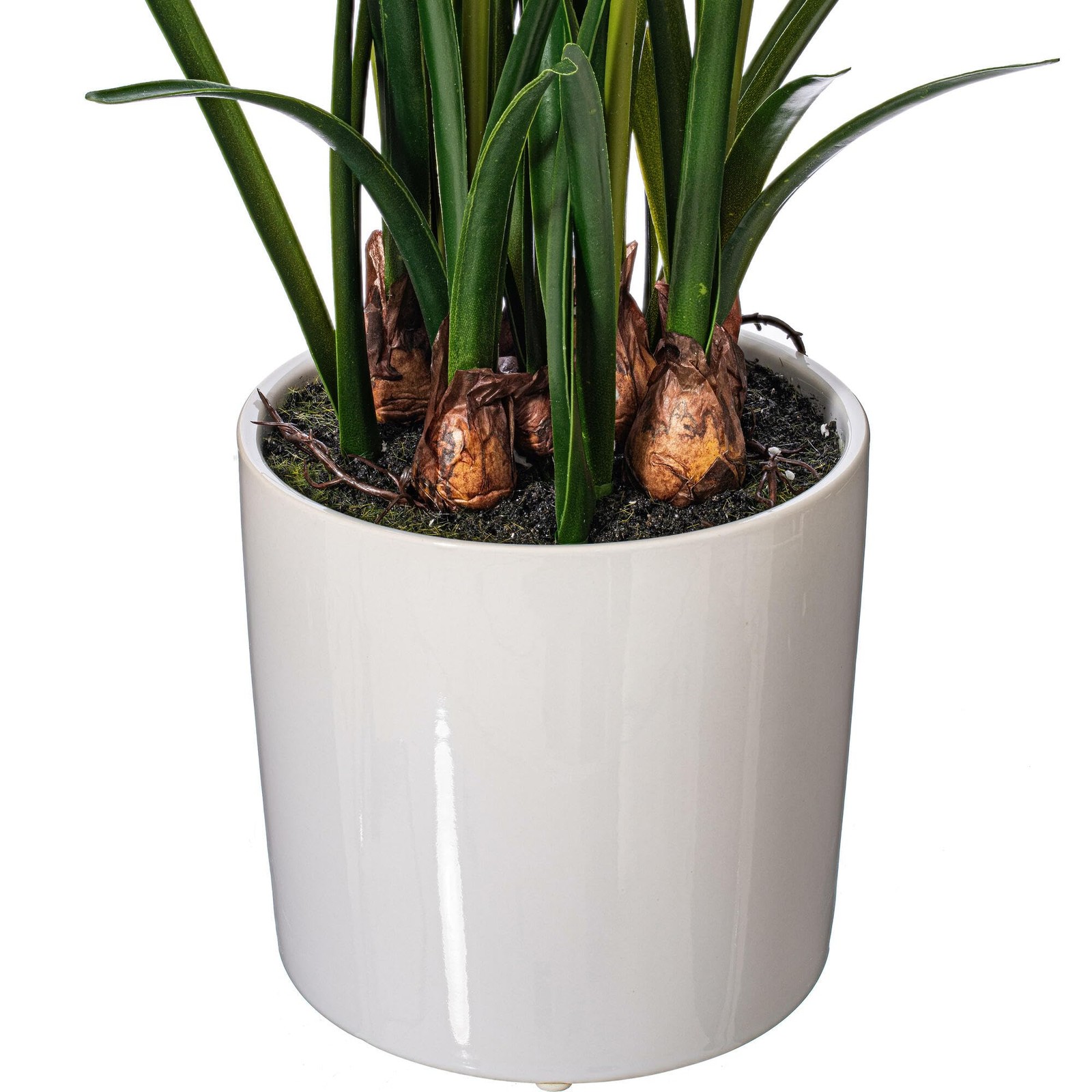Vickerman 16.5″ Plastic Artificial Daffodil with Ceramic Pot in Green/White