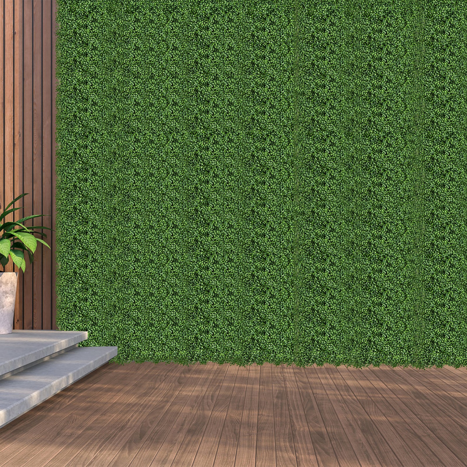 12 Pcs Faux Boxwood Panels w/ Insertable Branches Privacy Hedge Screen 20” x