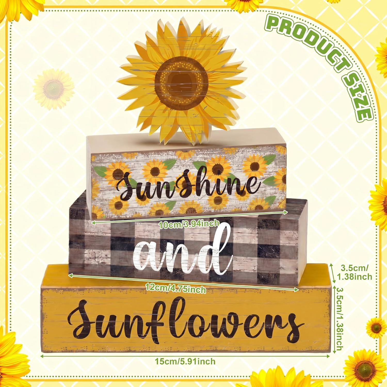 4 Pcs Summer Sunflower Decor Sunflower Centerpieces for Table Set Farmhouse Rust