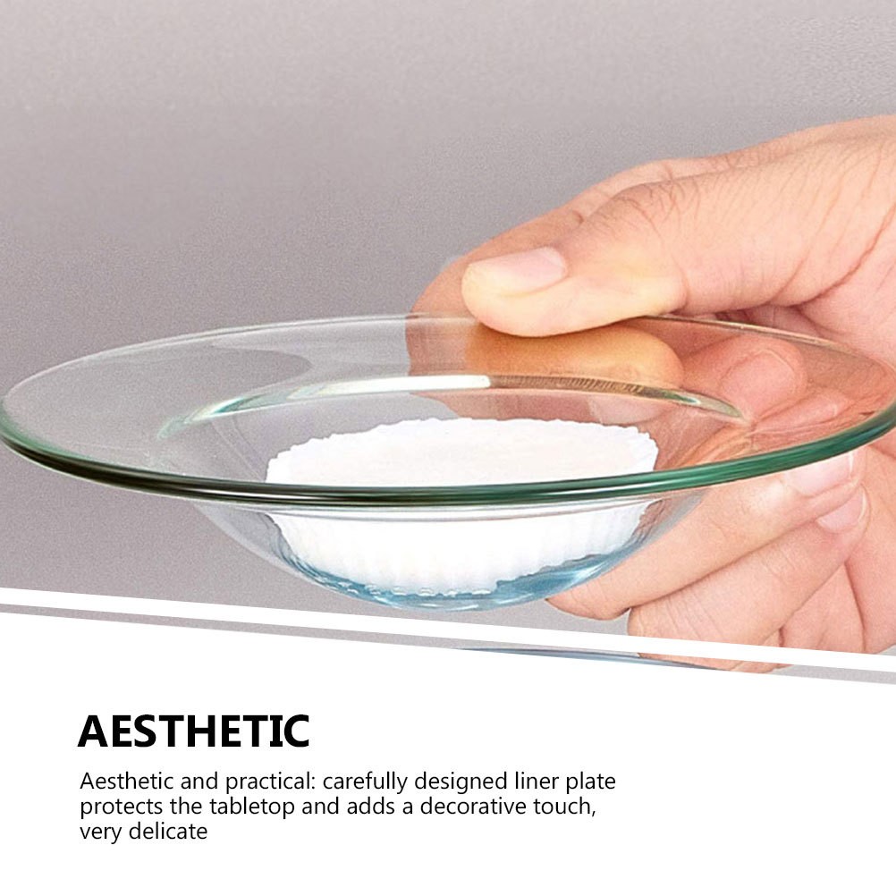 2Pcs Transparent Glass Wax Warmer Plates Reusable Candle Warmer Replacement