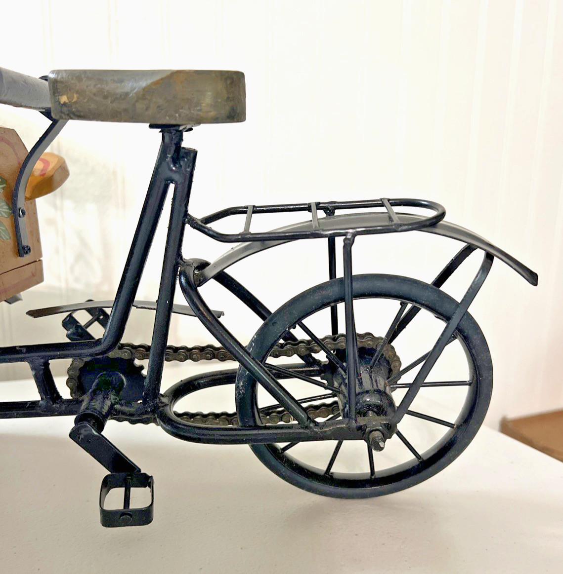 FLOWERS PLANTS CART WITH BICYCLE HOME DECOR DISPLAY VINTAGE STYLE