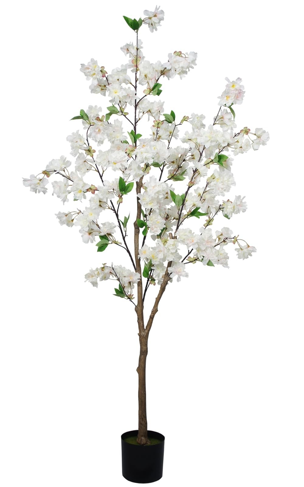 5FT Realistic White Cherry Blossom Tree in Pot – Indoor Decor for Garden, Office