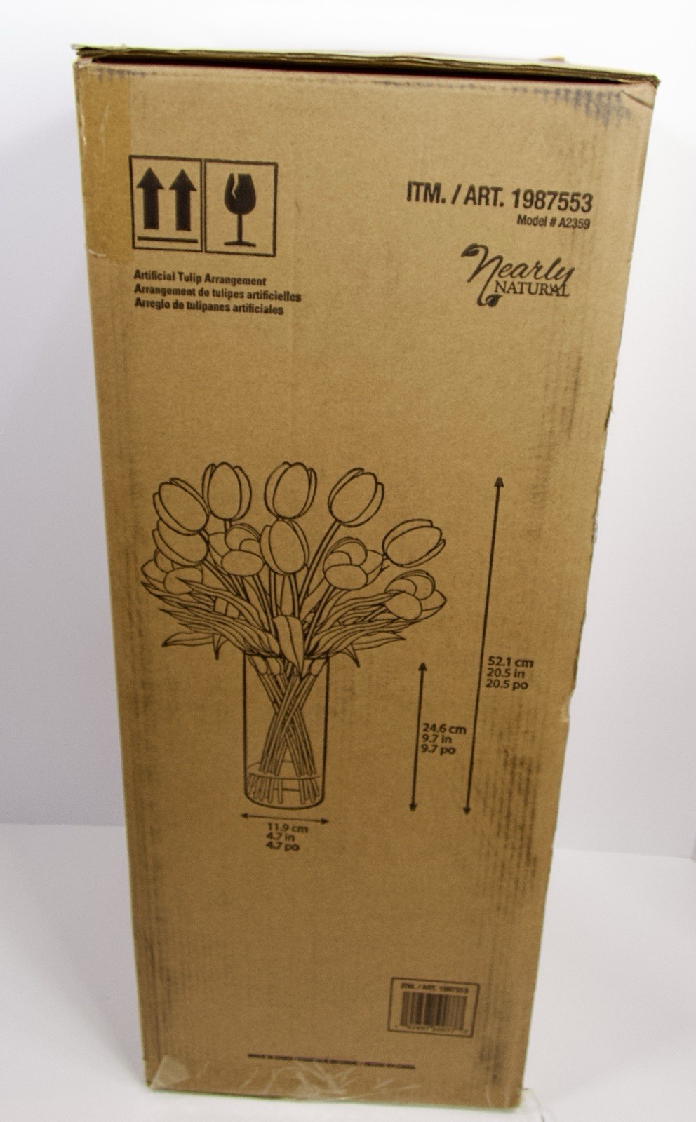TULIPS FAUX ARTIFICIAL FLOWER FLORAL ARRANGEMENT SILK FLOWERS VASE NEW 20”