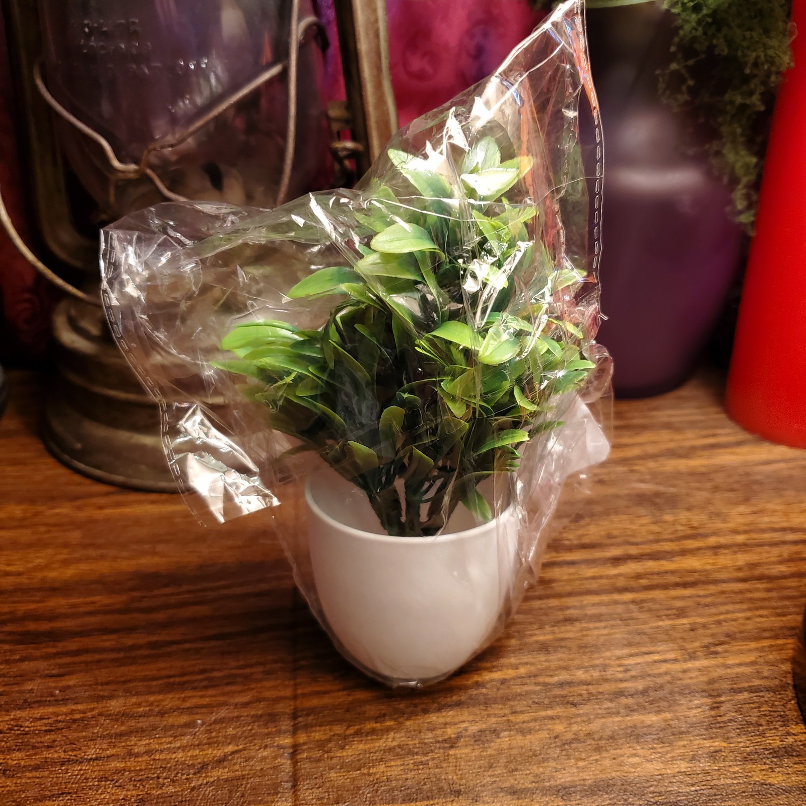 Mini Artificial Potted Plant Small Faux Greenery Spring Grass Bonsai Desk Decor
