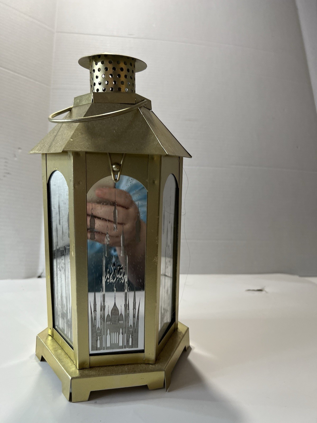 Gold Metal Lantern – Islamic Mosque – Music Box Decor