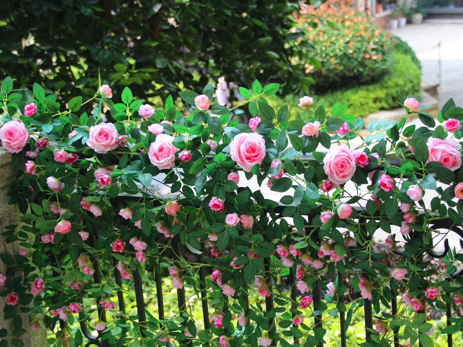 2 PCS 12FT Bendable Flower Garland, Artificial Rose Vine Hanging Floral Garla…
