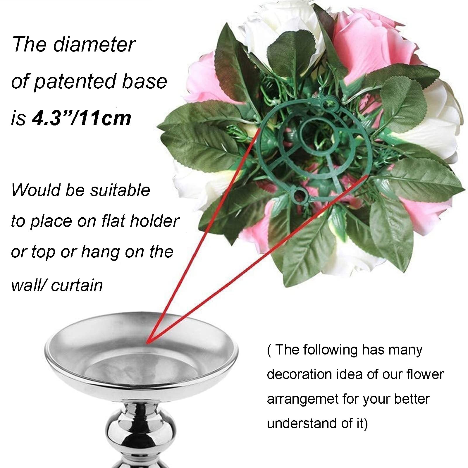 Flower Balls Wedding Rose Centerpieces: 2 Pcs Fake Flowers with Base Kissing …
