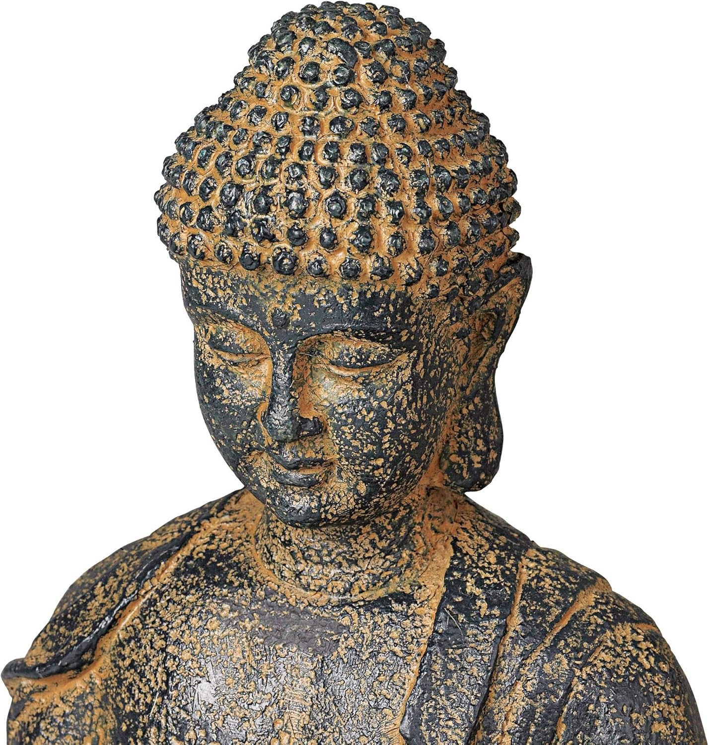 Sitting Buddha 21″ High Large Zen Asian Indoor Outdoor Decor Faux Stone Floor Fo