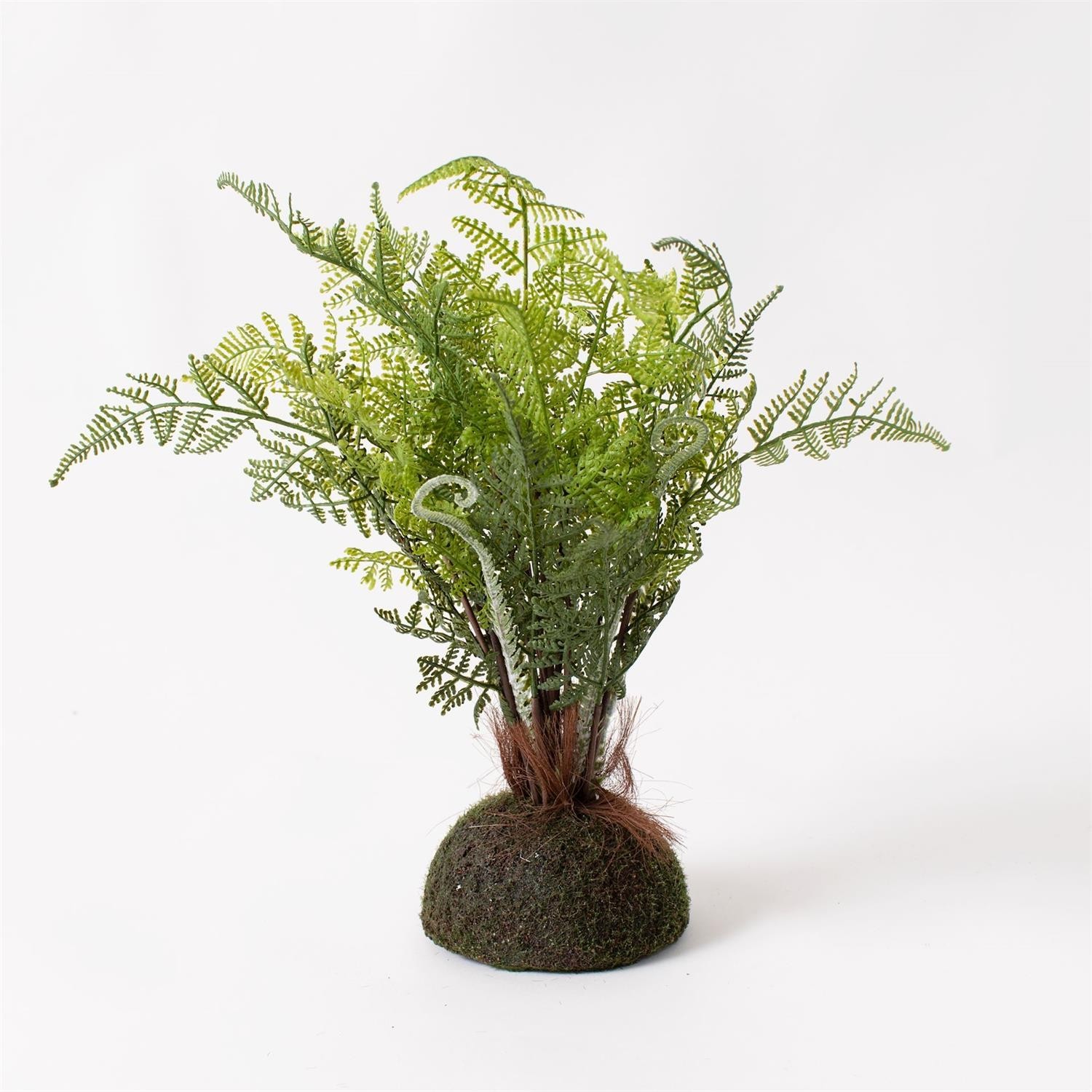 New Artificial GREEN FIDDLEHEAD FERN PLANT Drop In Root Ball