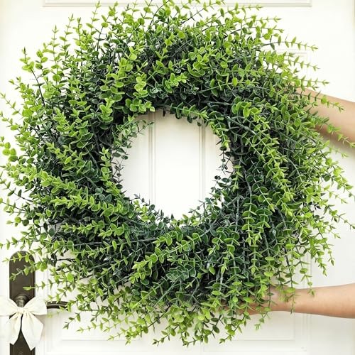 26”Large Artificial Boxwood Wreath for Front Door, All Year Round 26inches