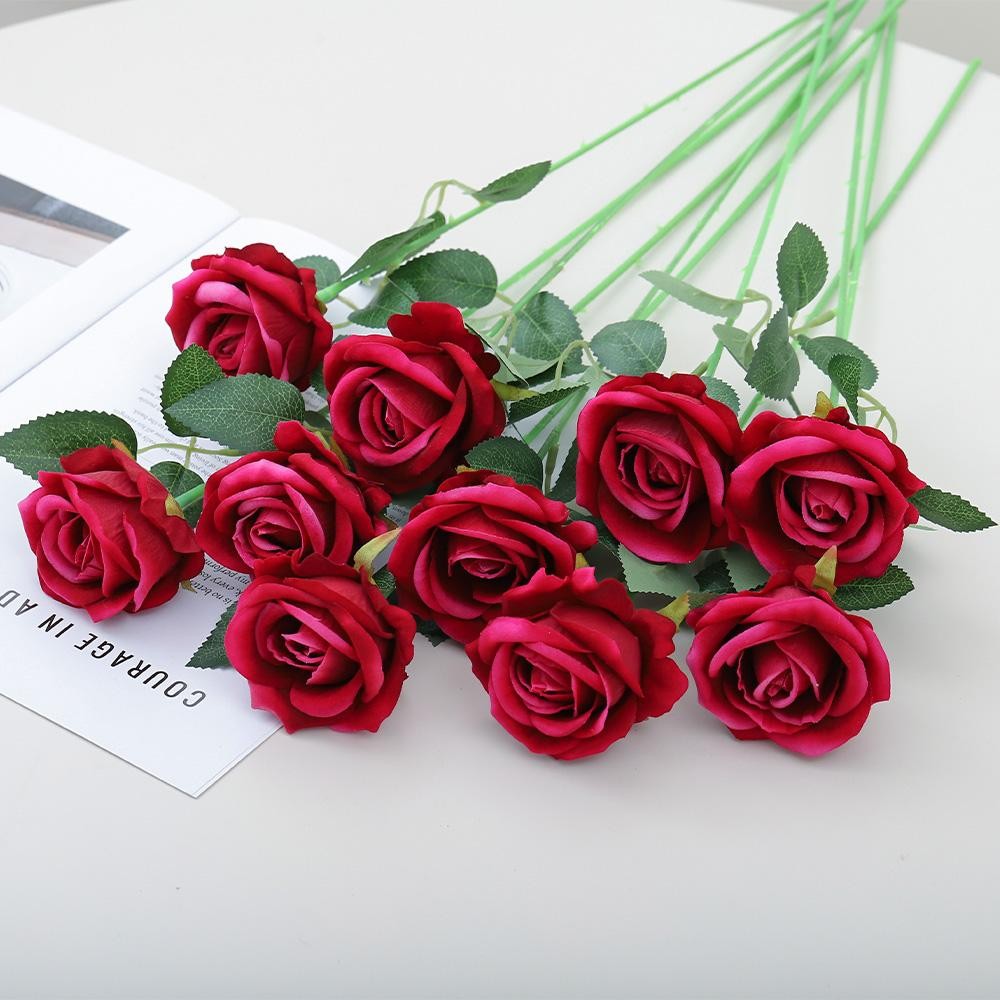 5pcs Rose Artificial Flowers Bouquet Silk Fake Flower for Home Decor Garden Wedd