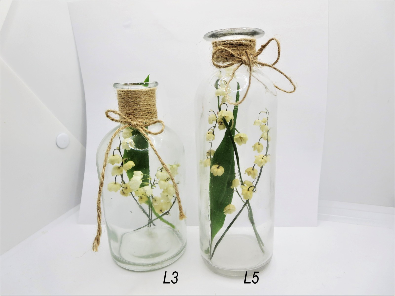 Dried flowers Lily of the valley vial botany Floral Bloom Display ,wunderkammer