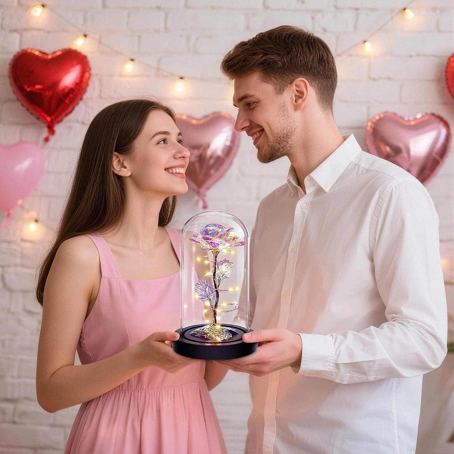 Enchanting Glass Dome Rose with LED Light – Perfect Gift for All Occasions