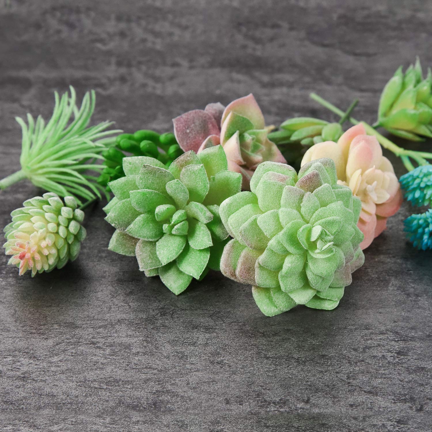 15 Pcs Artificial Succulent Plants Green Unpotted Faux Flower Succulents Mini…
