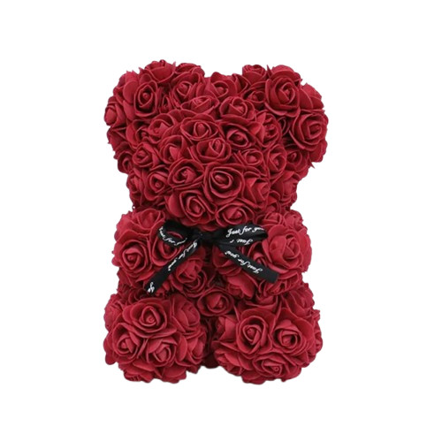 25CM Rose Teddy Bear Artificial Flowers Foam Valentine’s Day Birthday Gift