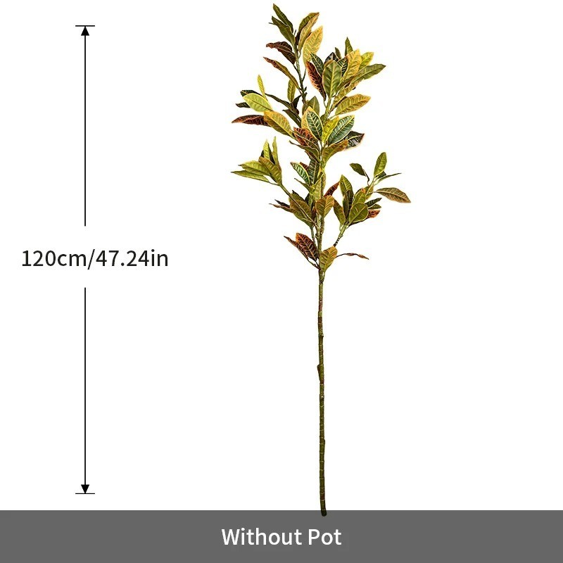120cm Large Fake Ficus Tree Artificial Tropical Rubber Plants Plastic Codiaeum