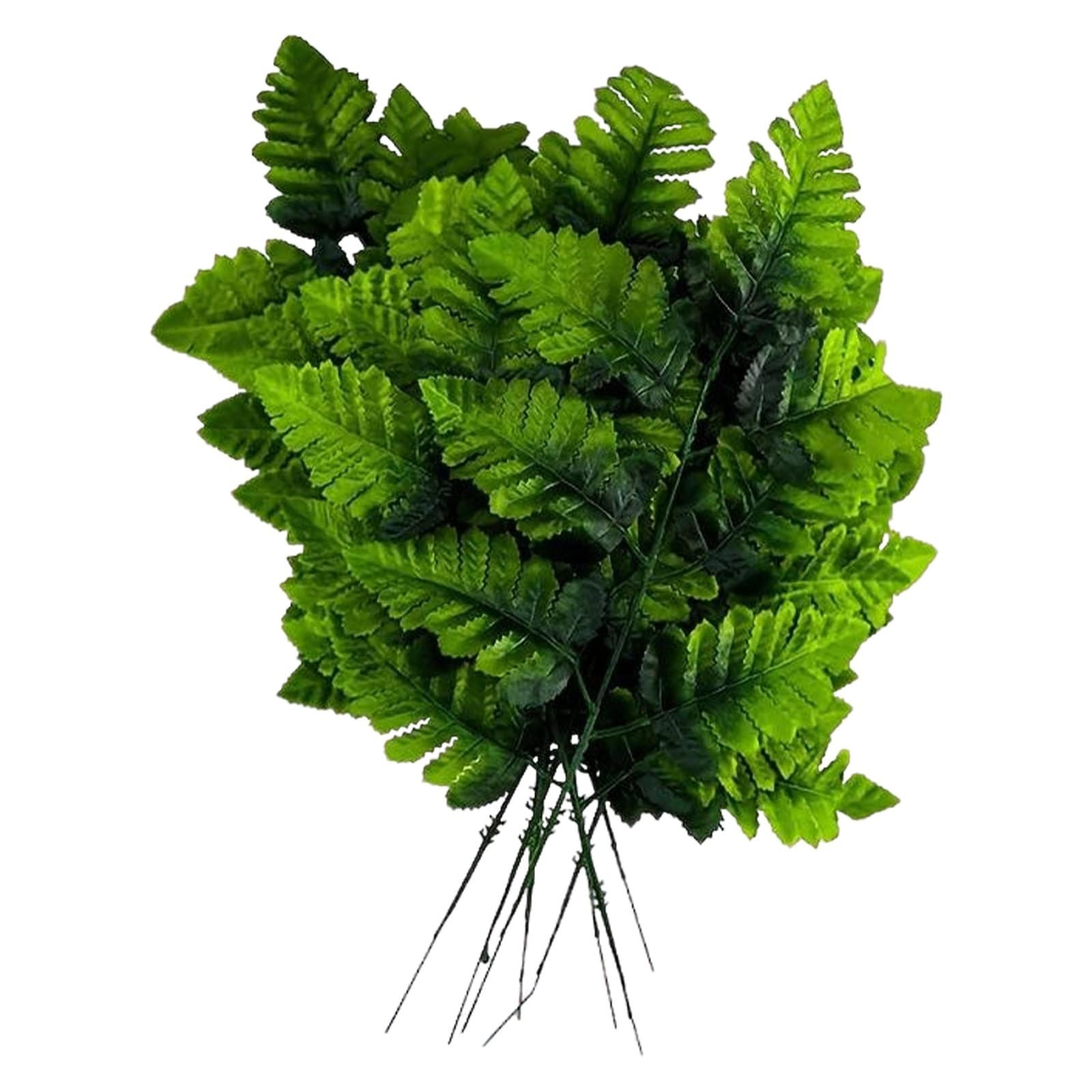 24PCS 16″ Artificial Silk Fern Leaves – Realistic Leather Fronds for Weddings &