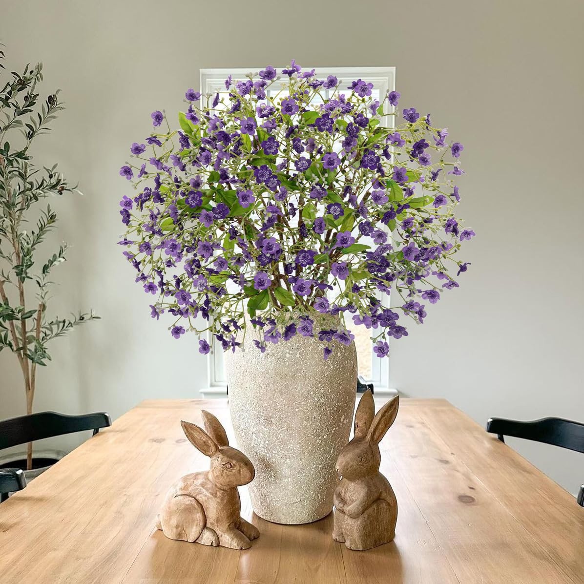 9 Pack Purple Baby’s Breath Artificial Flowers 9 Bundles Gypsophila Fake Silk…