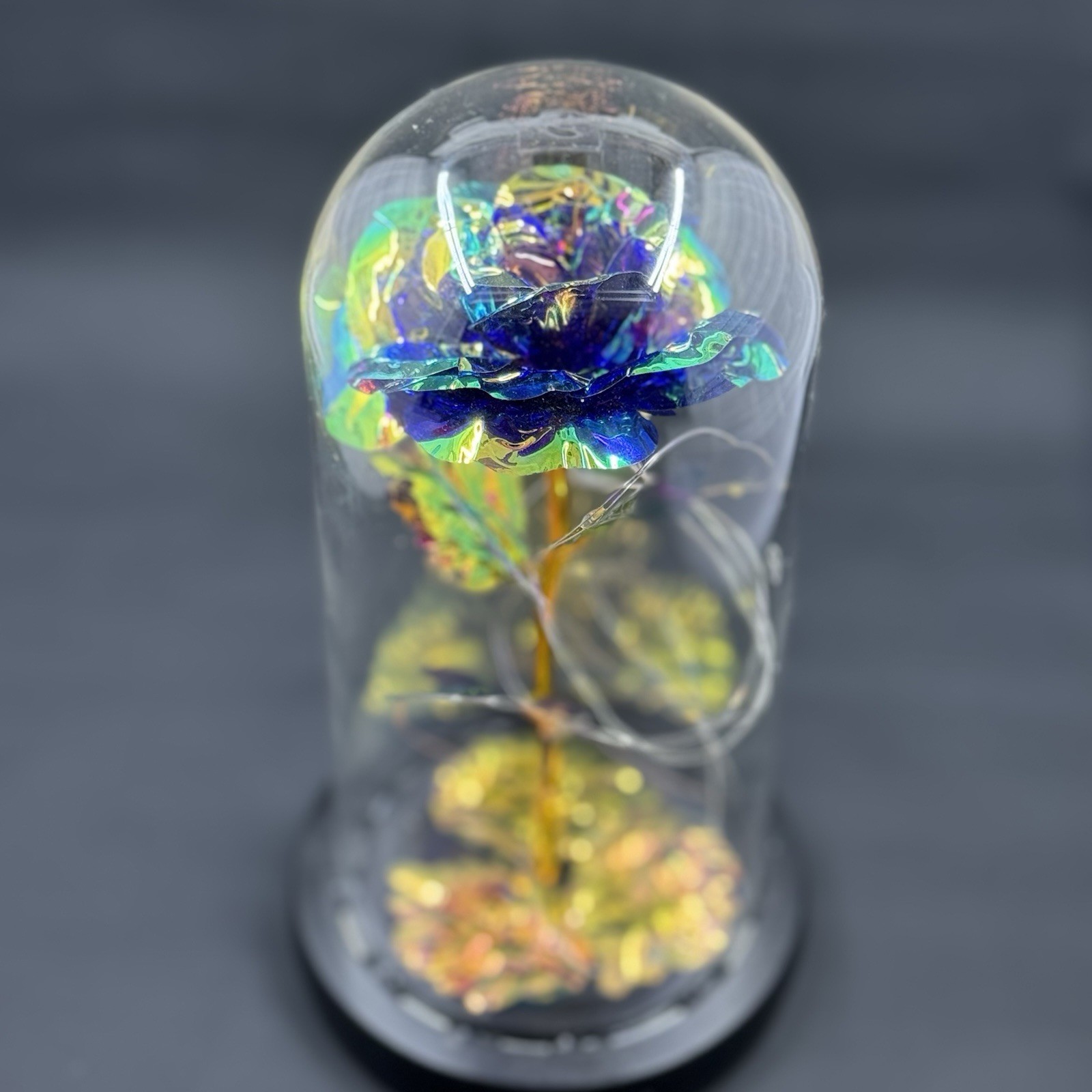 Galaxy Eternal Rose Glass Dome LED Lights Battery Special Occasion Gift Decor