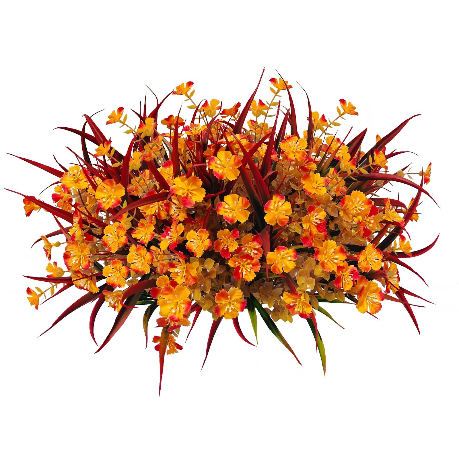 Artificial Fall Flowers Faux Mums, Autumn Outdoor Indoor Decor, Fake Daisy Pl…