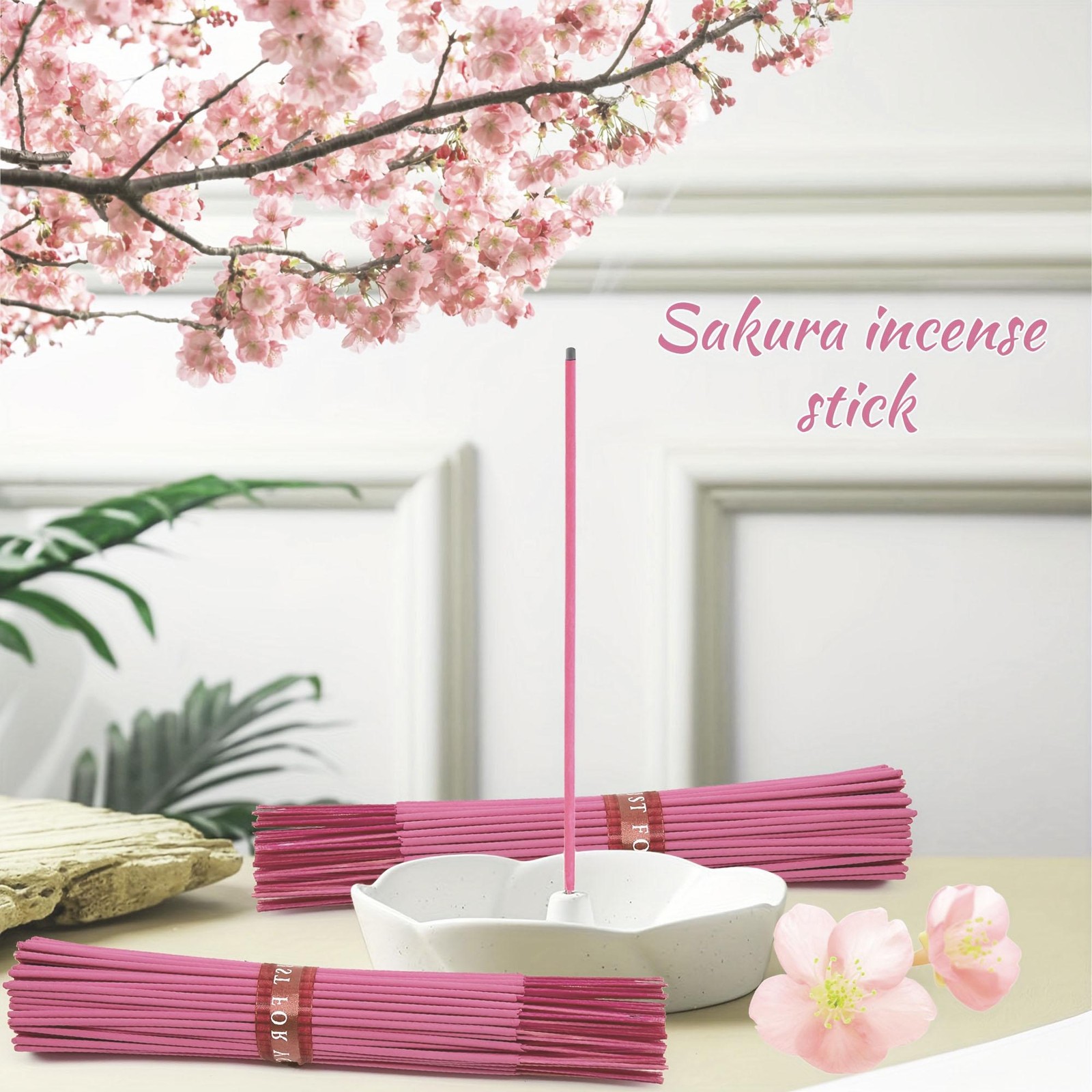 Cherry Blossom Incense Sticks Handmade Natural Floral Scent Long Lasting 25cm
