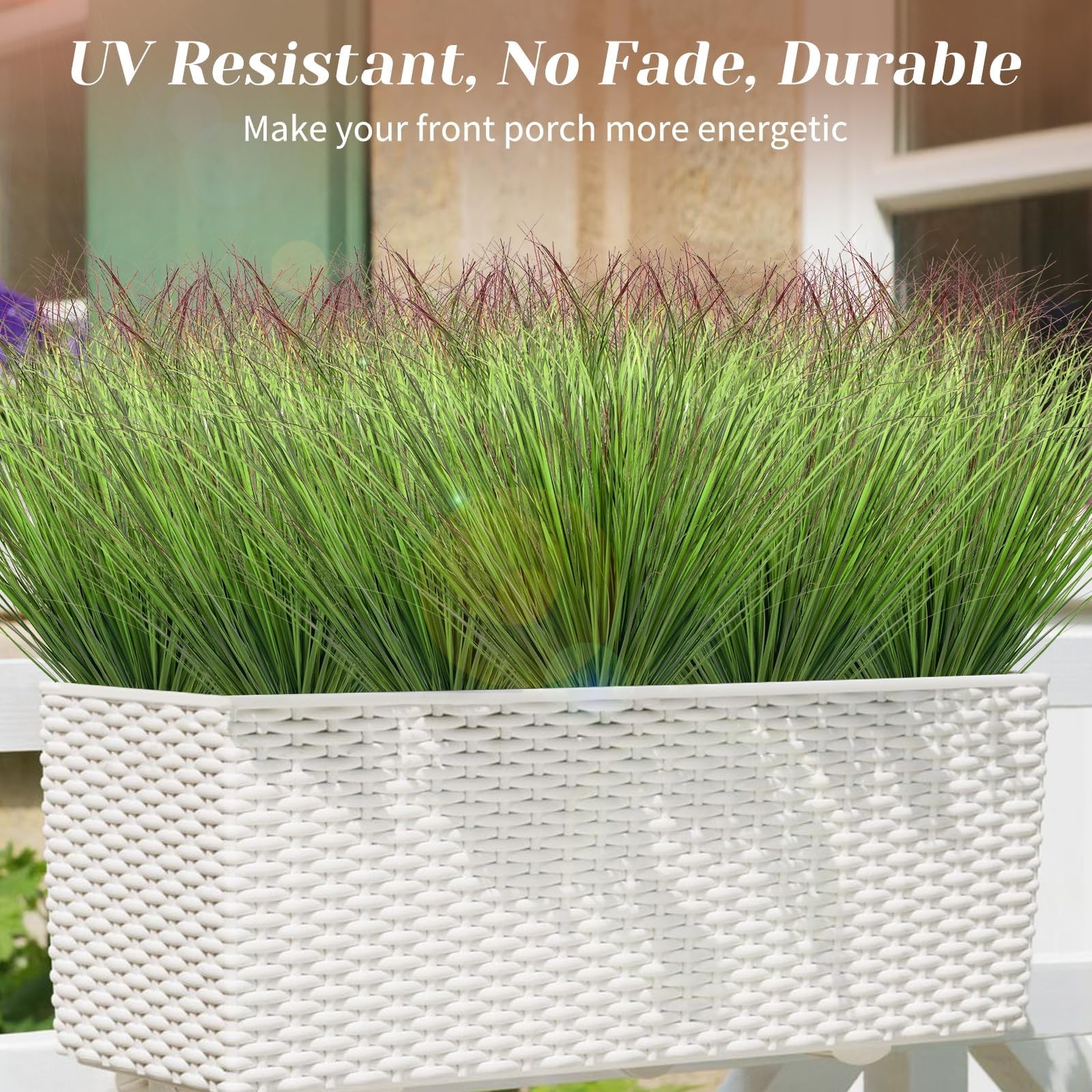 Plantas artificiales para exteriores y decoración del hogar (Cola verde y roja)