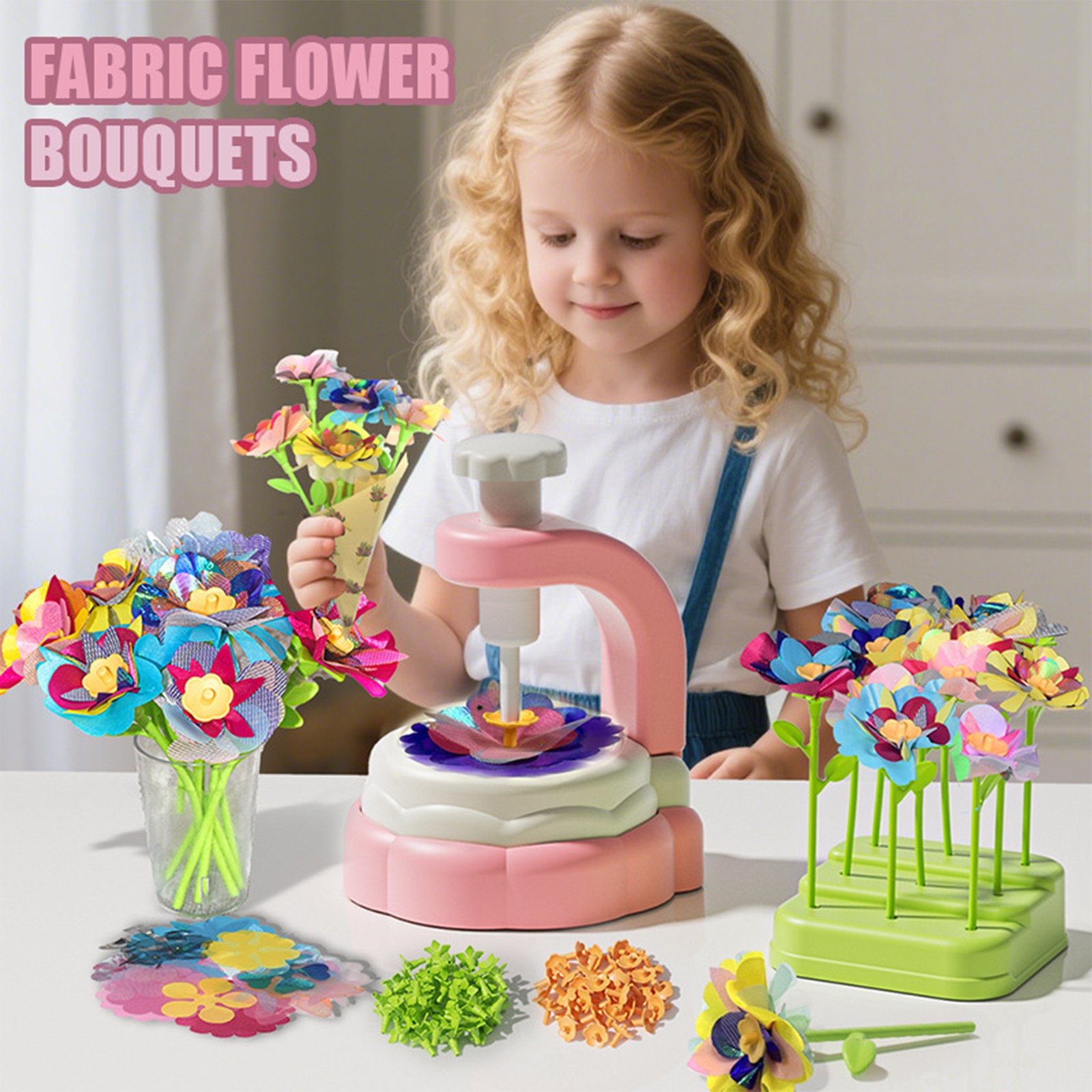 DIY Fabric Flower Bouquet Maker Kits,Embossing Bouquet Building Machine Set