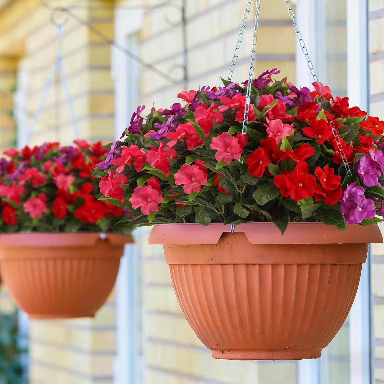 Vibrant Impatiens Artificial Flowers – 6 Bundles for Indoor & Outdoor Decor