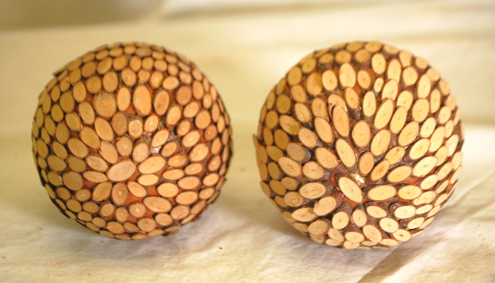 Rustic Wood Ball Decorative Bowl Filler