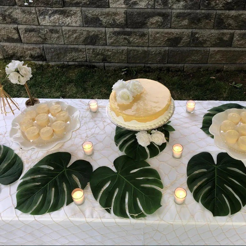 Artificial Tropical Palm Leaves Fake Silk Plant Jungle Safari Party Summer Beach