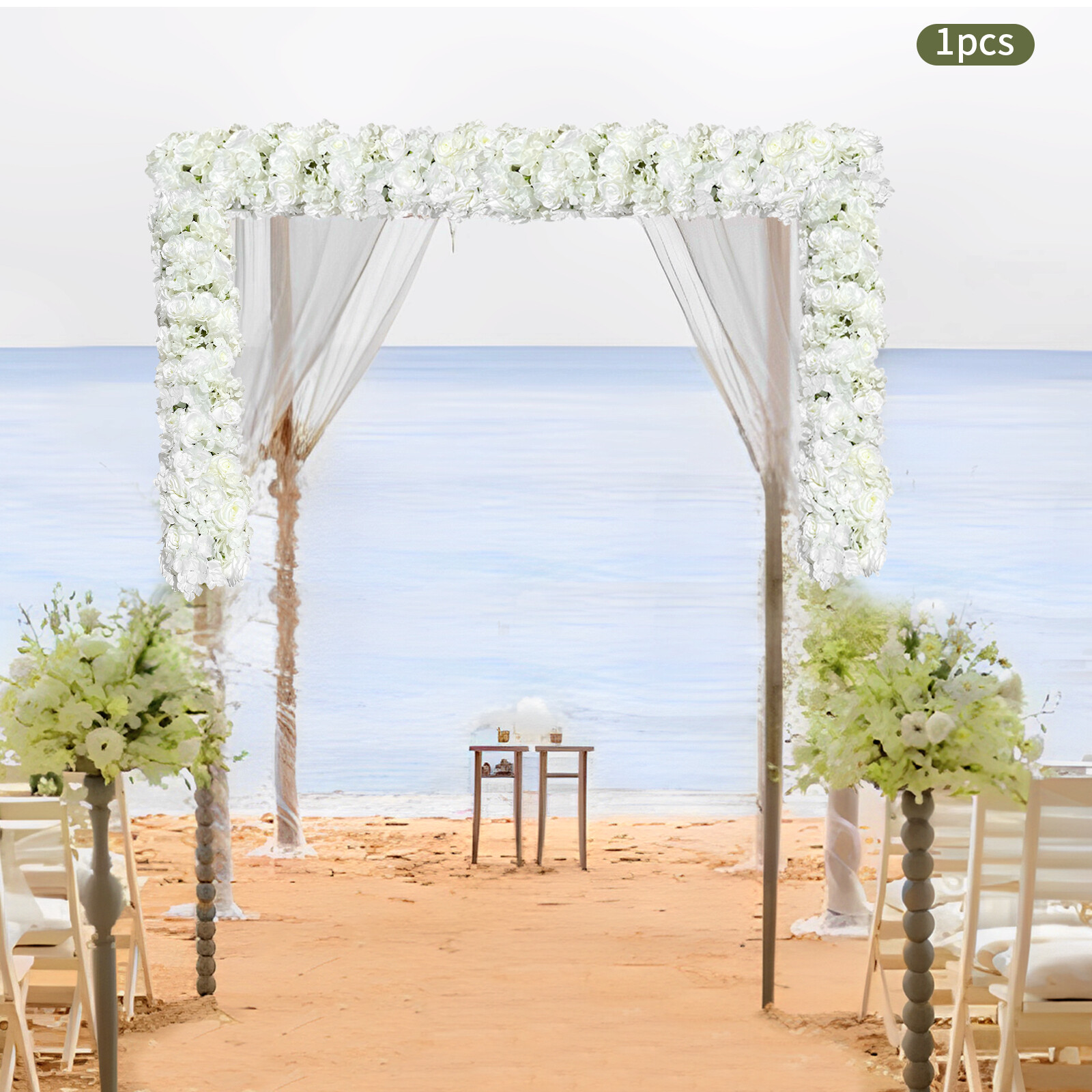 Wedding Flower Row 1M Artificial Silk Background Decor Flower Row for Wedding