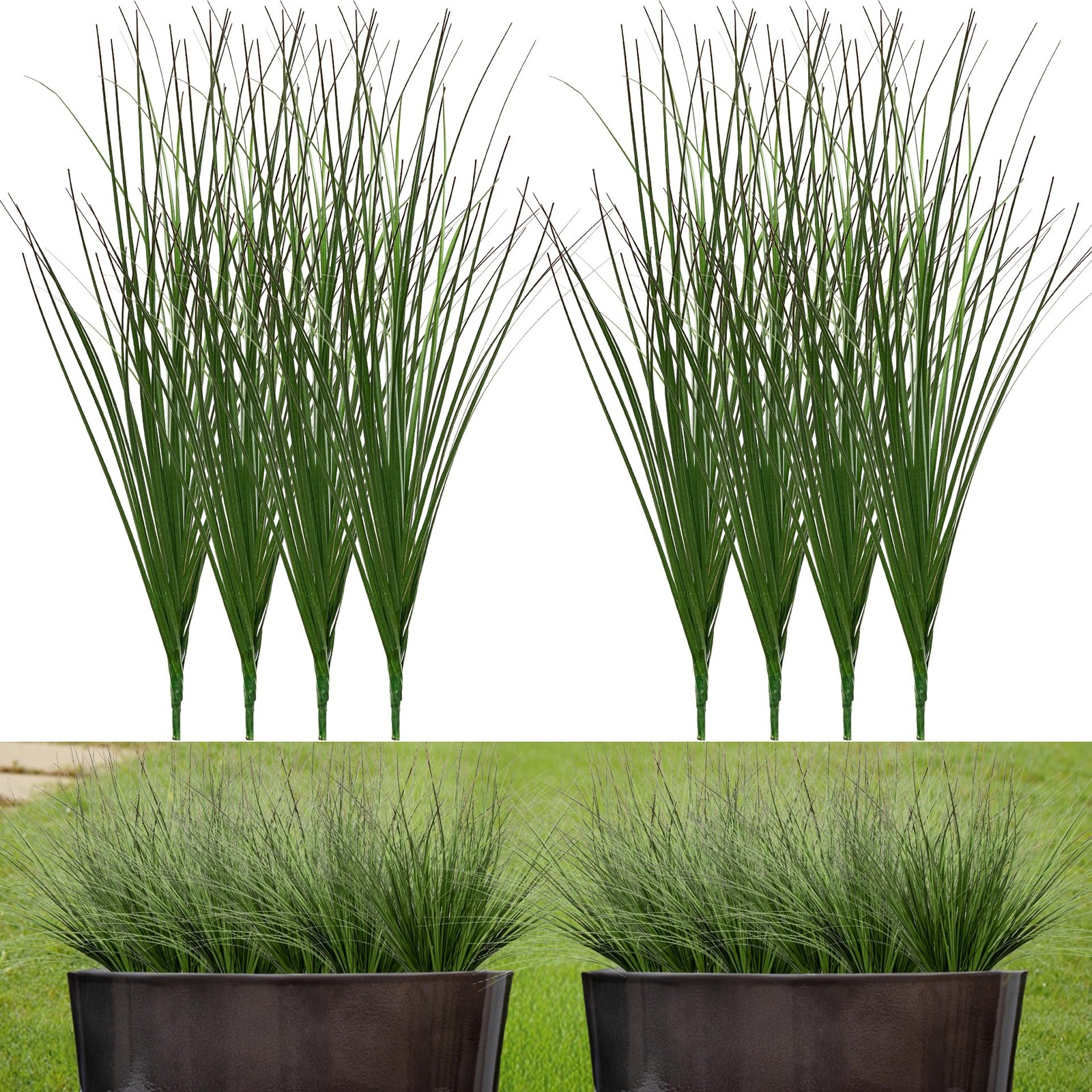 Artificial Wheat Grass, 8 Stems, 17.3″ Fake Plants Faux Grass Greenery for In…