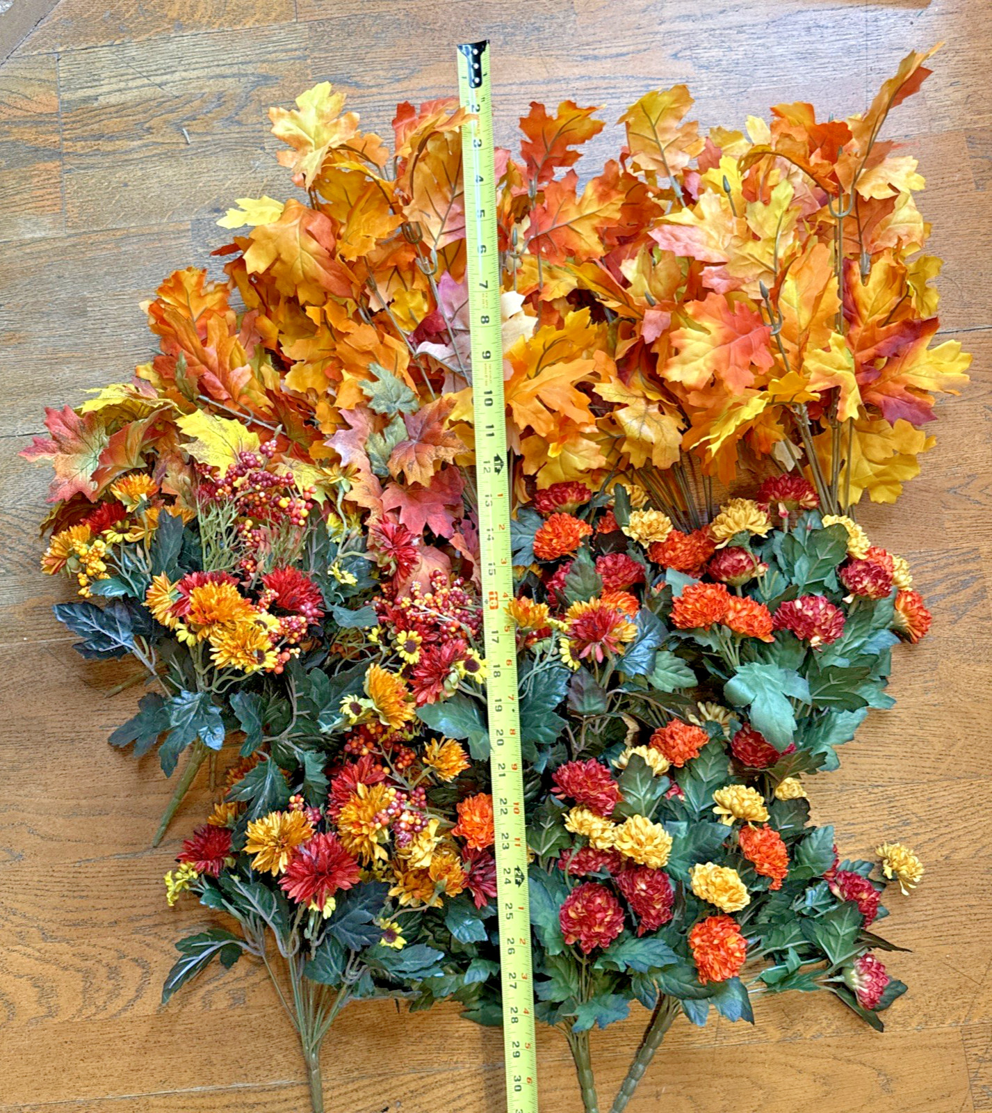 Lot of 14 Fall Floral & Leaf Bouquets – Mums, Sunflowers, Berries – Wreath DIY