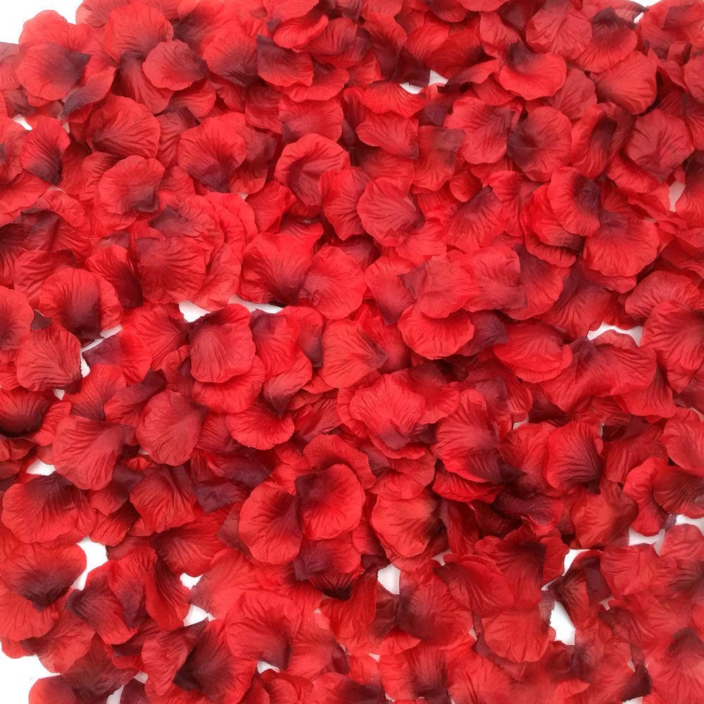 CODE FLORIST 1500 PCS Dark-Red Silk Rose Petals for Valentine’s Day,Romantic …