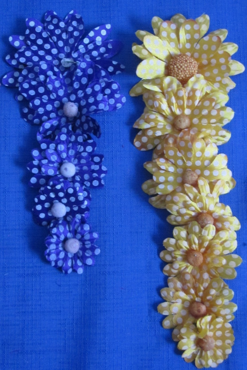 #9 Lot-38 Used Silk Flower Blooms Polka Dot Daisy 1.5-3.5″ Multiple Colors