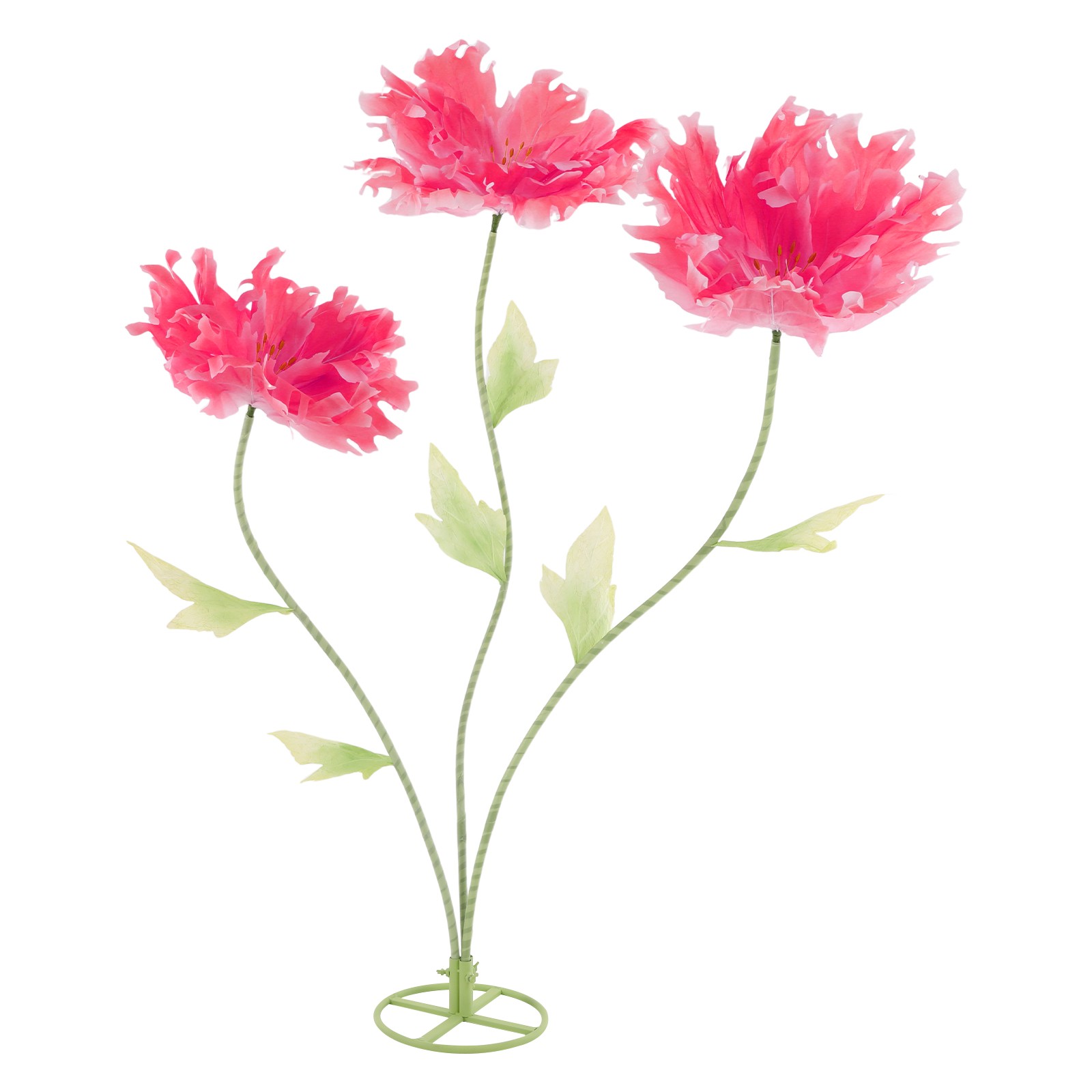 3 Head Artificial Chrysanthemum Flower Decor, Pink, 17.7-27.6 Inch Heads