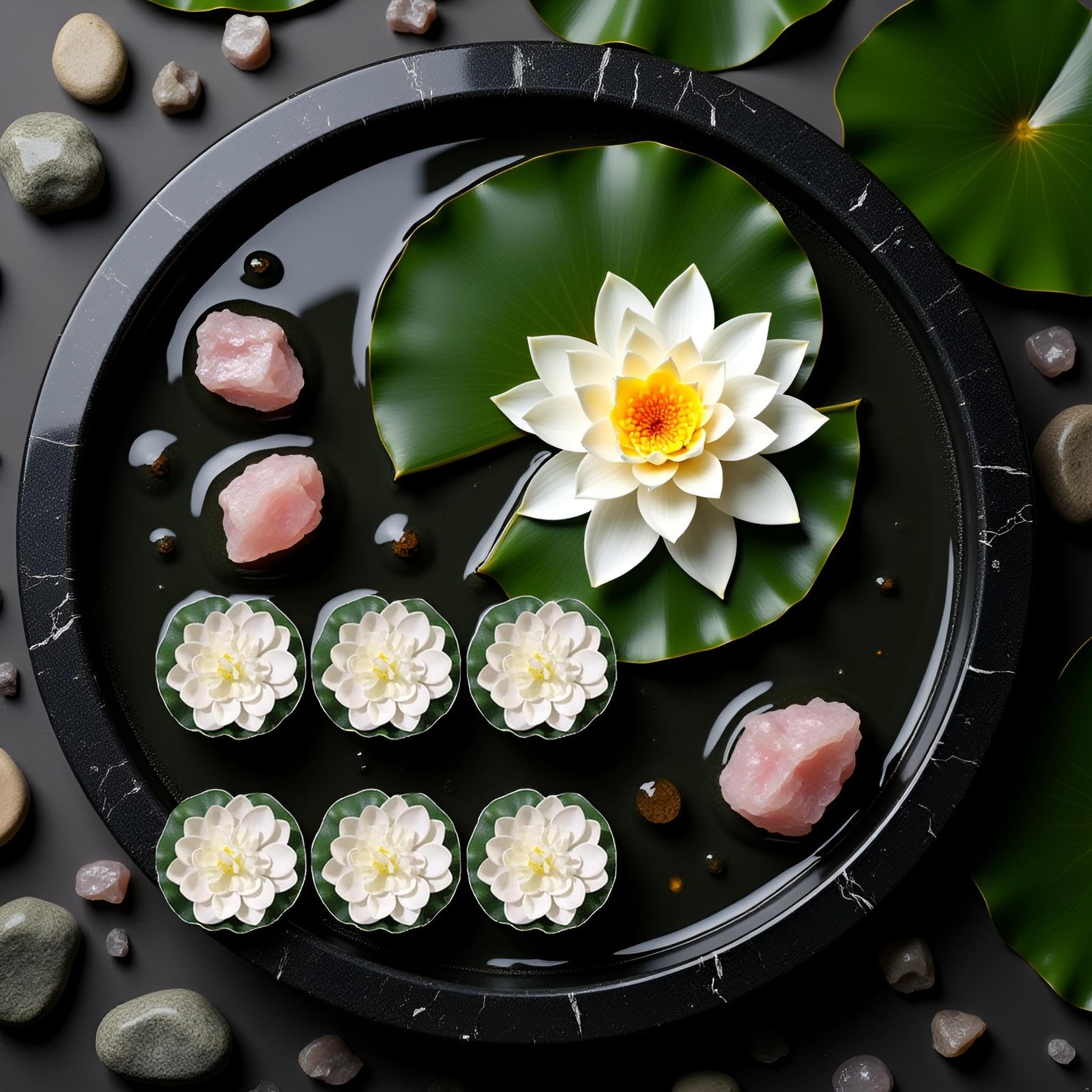 6Pcs White Artificial Lotus Flowers Large Floating Faux Lotus Water Lily Flow…