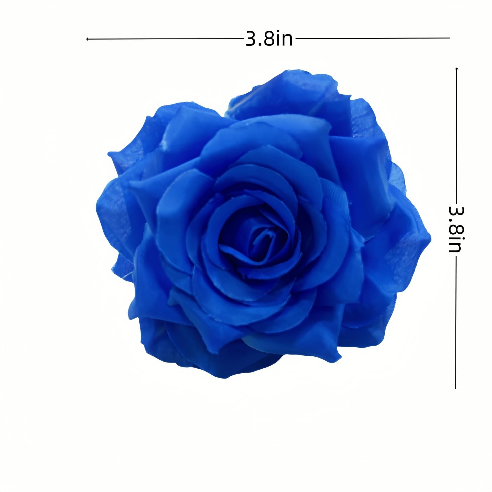 36 PCS 3.8 Inch Blue Rose Heads Artificial Silk Flowers Craft Wedding DIY