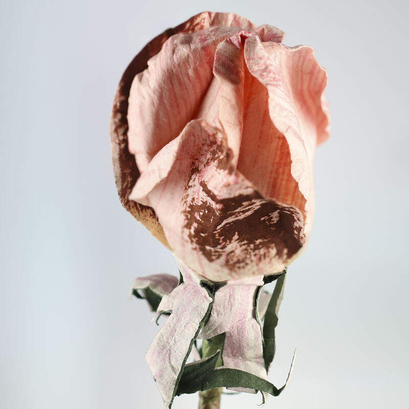 Dried Pink Artificial Rosebud Stem Flowers