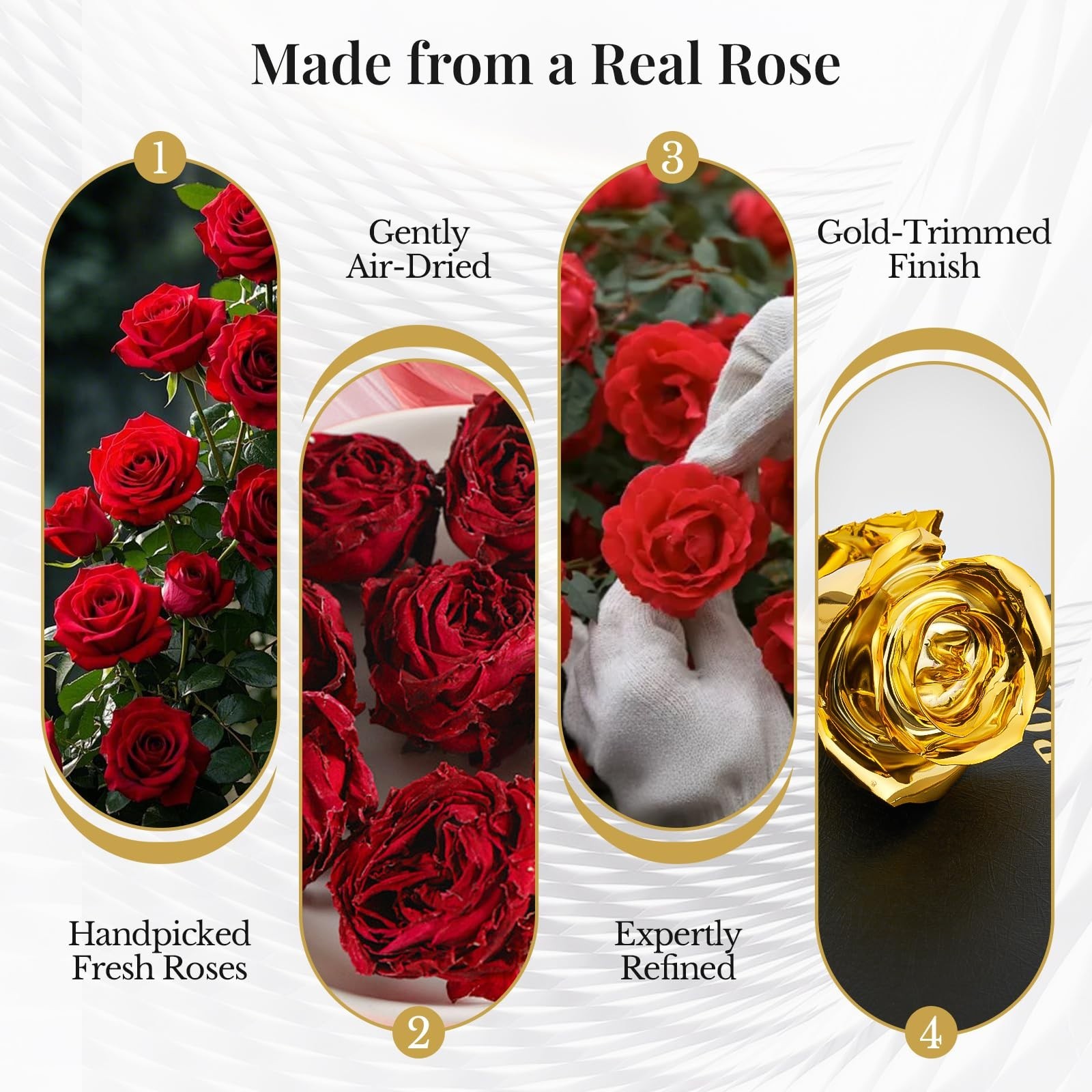 Eternal 24K Gold Dipped Rose Gift Set with Acrylic Butterfly Base & Luxury Box –