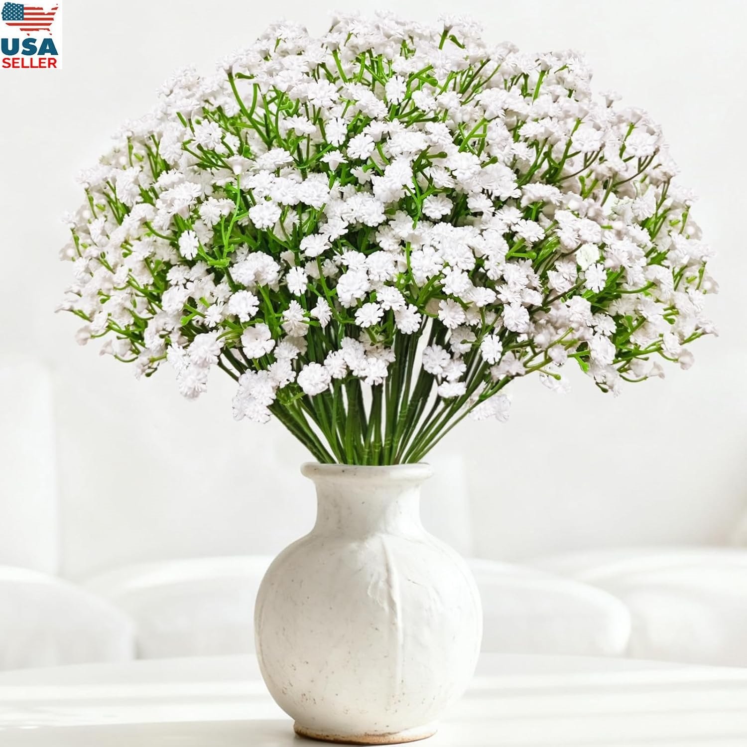 30Pcs Artificial Flowers Baby Breath Gypsophila Bunch Real Touch Fake Plants USA