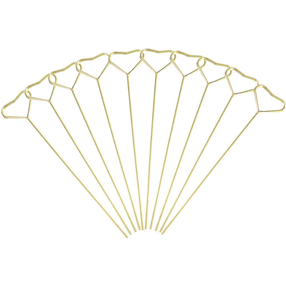 10 Pcs Pieces Gold Round Floral Place Card Holder Heart Decoration