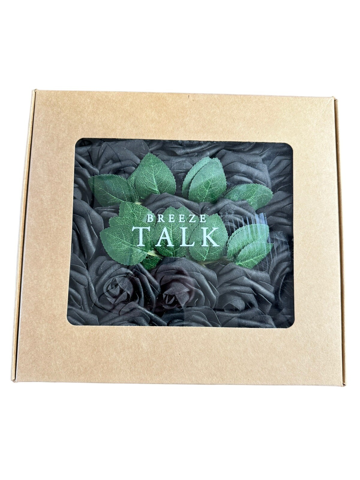 BREEZE TALK ARTIFICIAL FAKE FLOWERS 25PCS MINT BLACK ROSES REALISTIC LOOKING