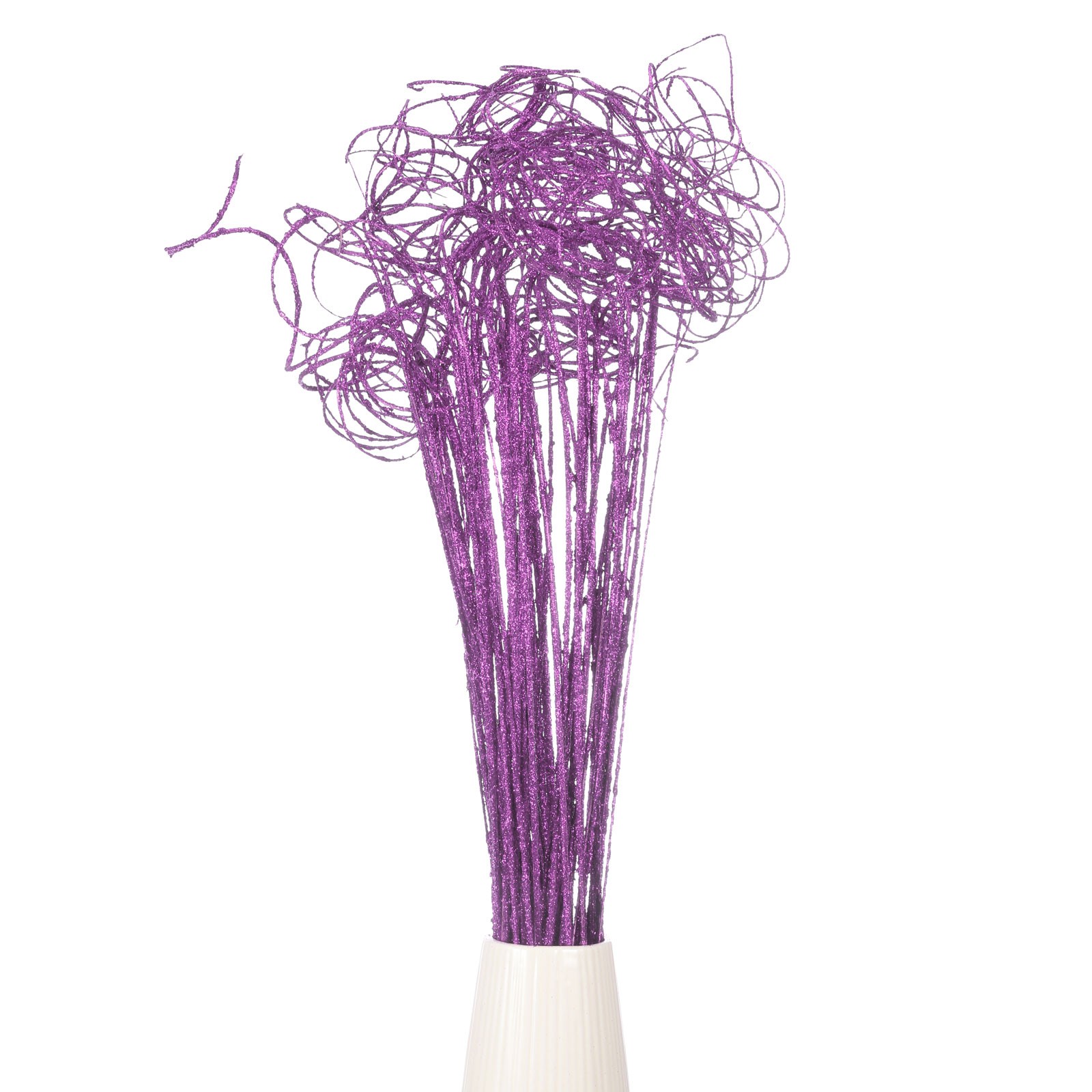 60 Pcs Glitter Dried Curly Willow Branches Natural Branches Twigs, Purple