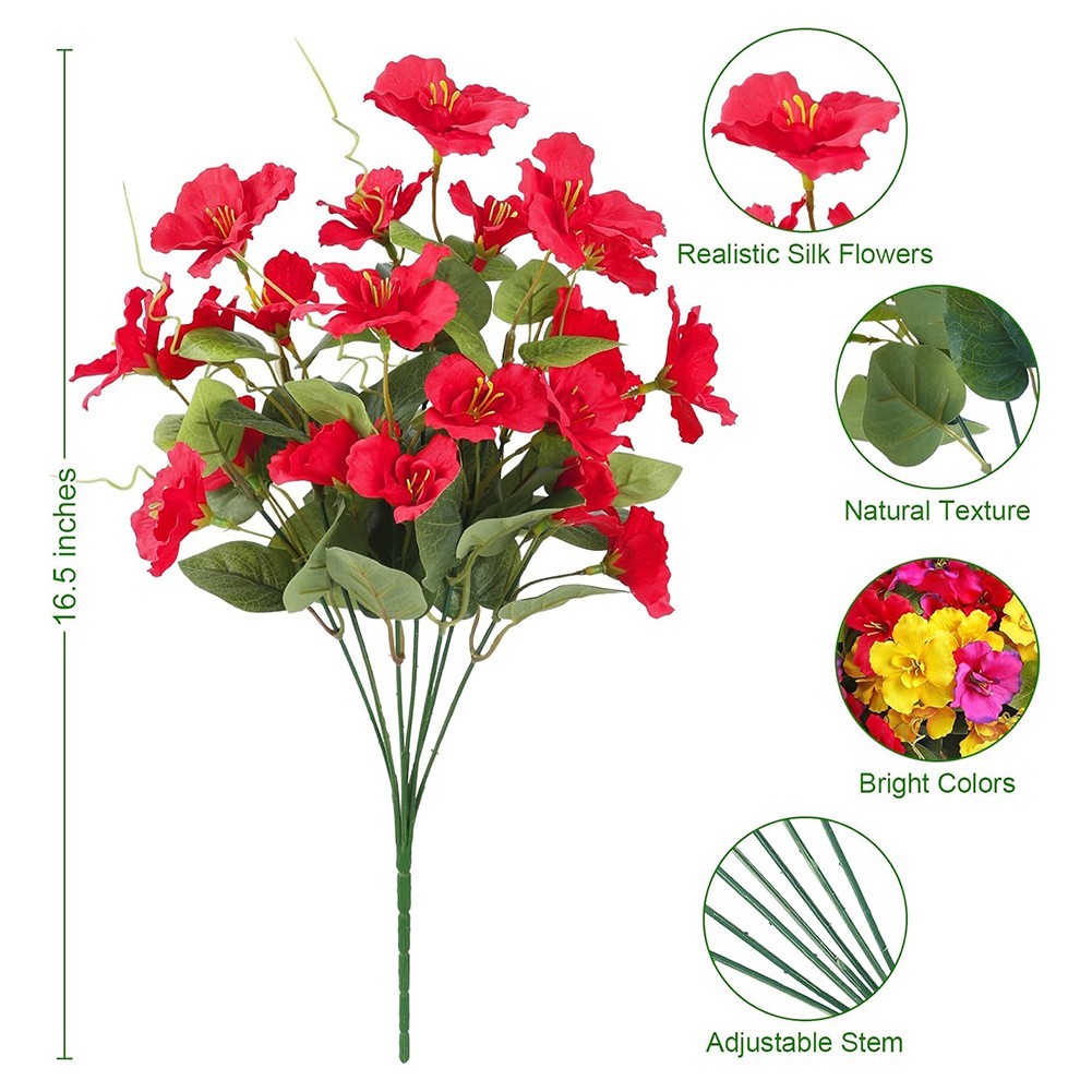 8 Bundles 16 5in Artificial Hibiscus Flowers for Indoor Outdoor For Decor