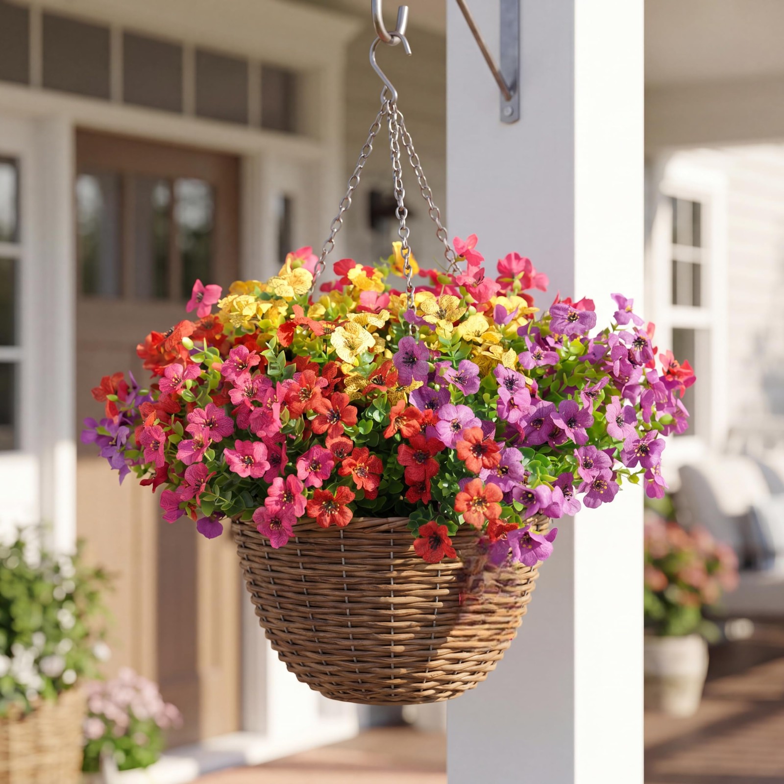Artificial Flowers for Outdoors, UV Resistant Fake Silk Flowers