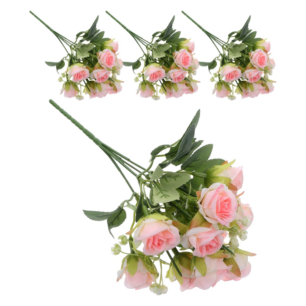 4 Pcs Flower Roses Bouquet Artifical Flowers Eternal Fake
