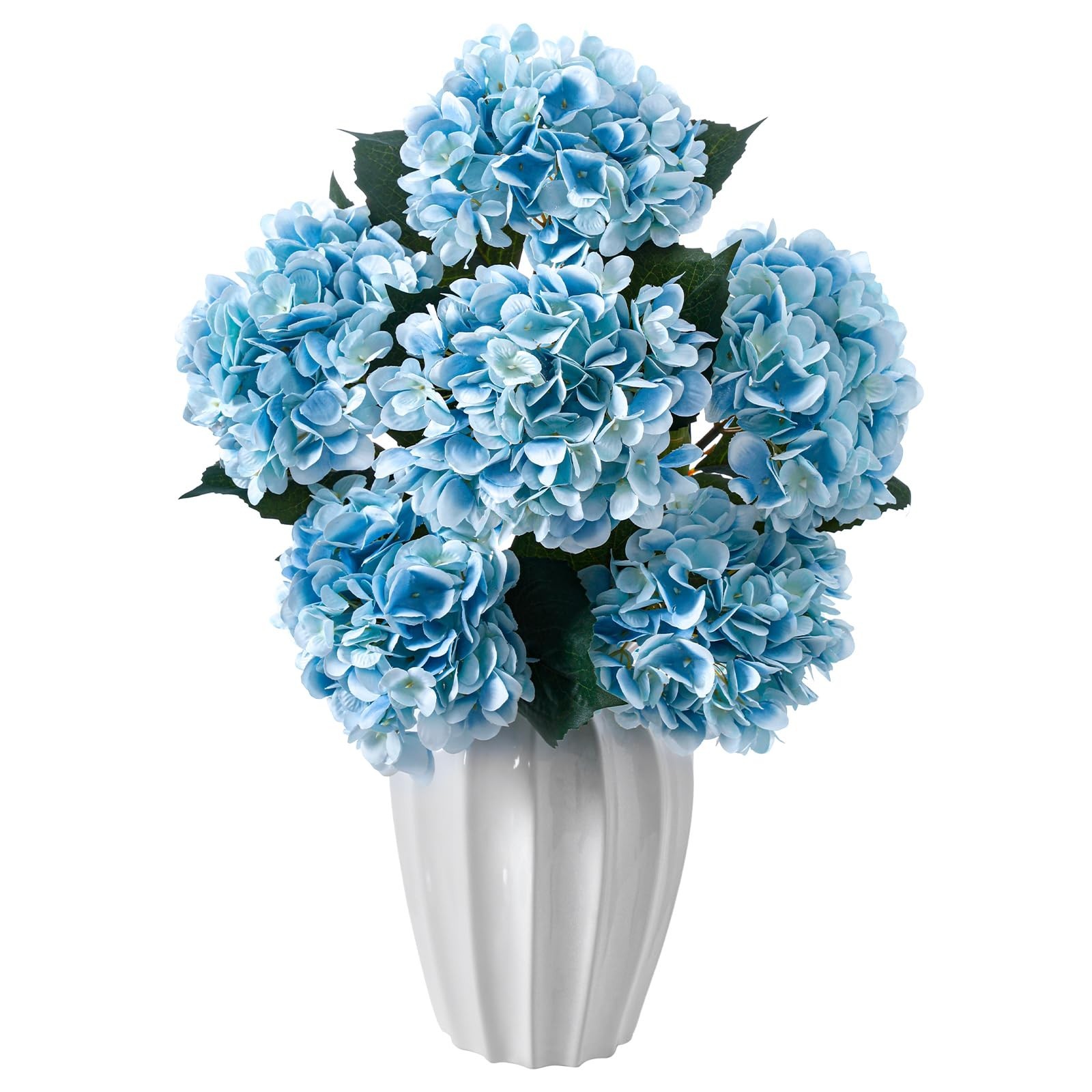 6PCS Realistic Silk Hydrangea Flowers – Premium Faux Bouquets for Home, Wedding