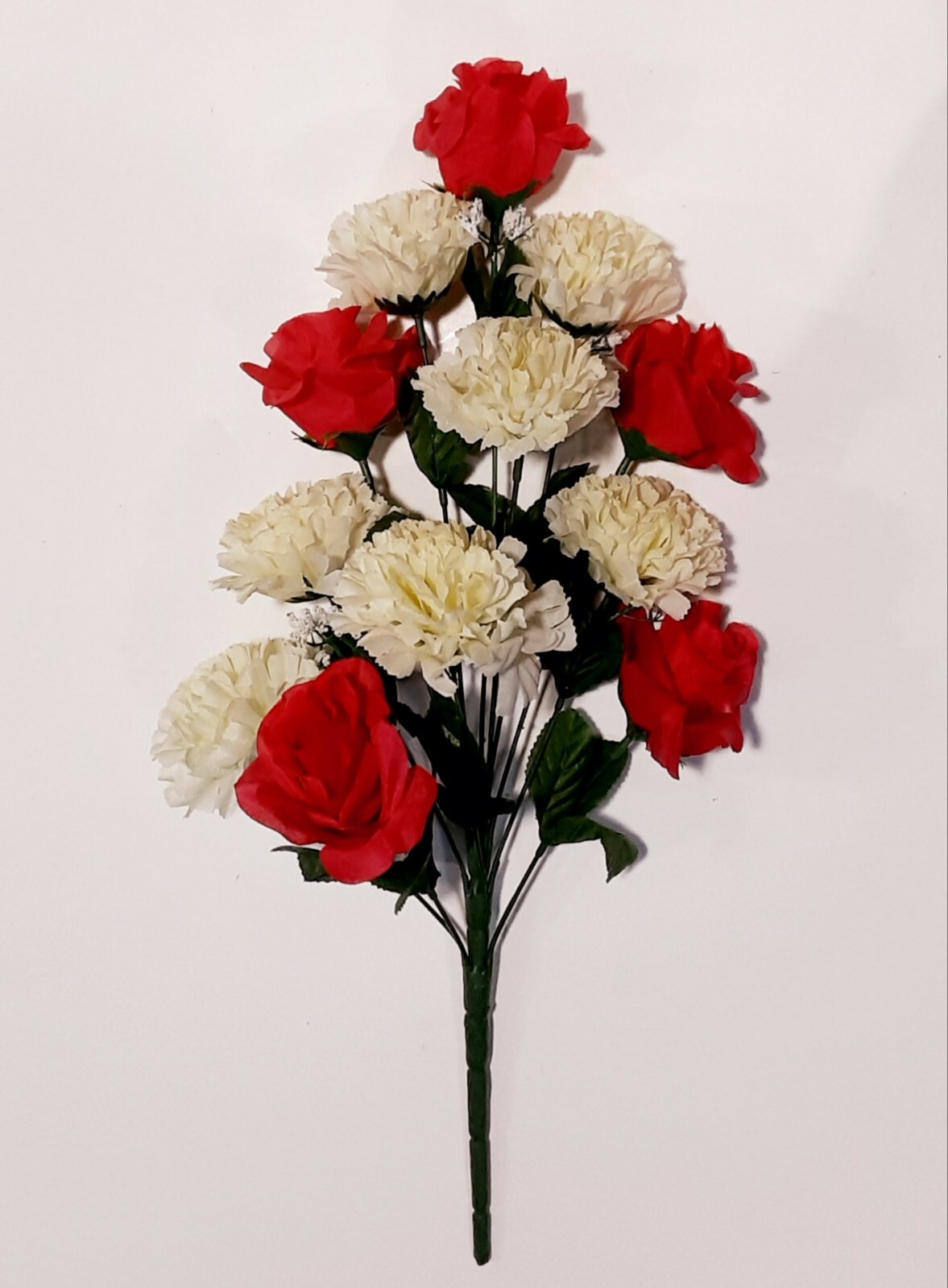 Hot Pink & Cream 12 Blooms 19″ Bush Silk Flower Home Outdoor Decor Craft BP2186