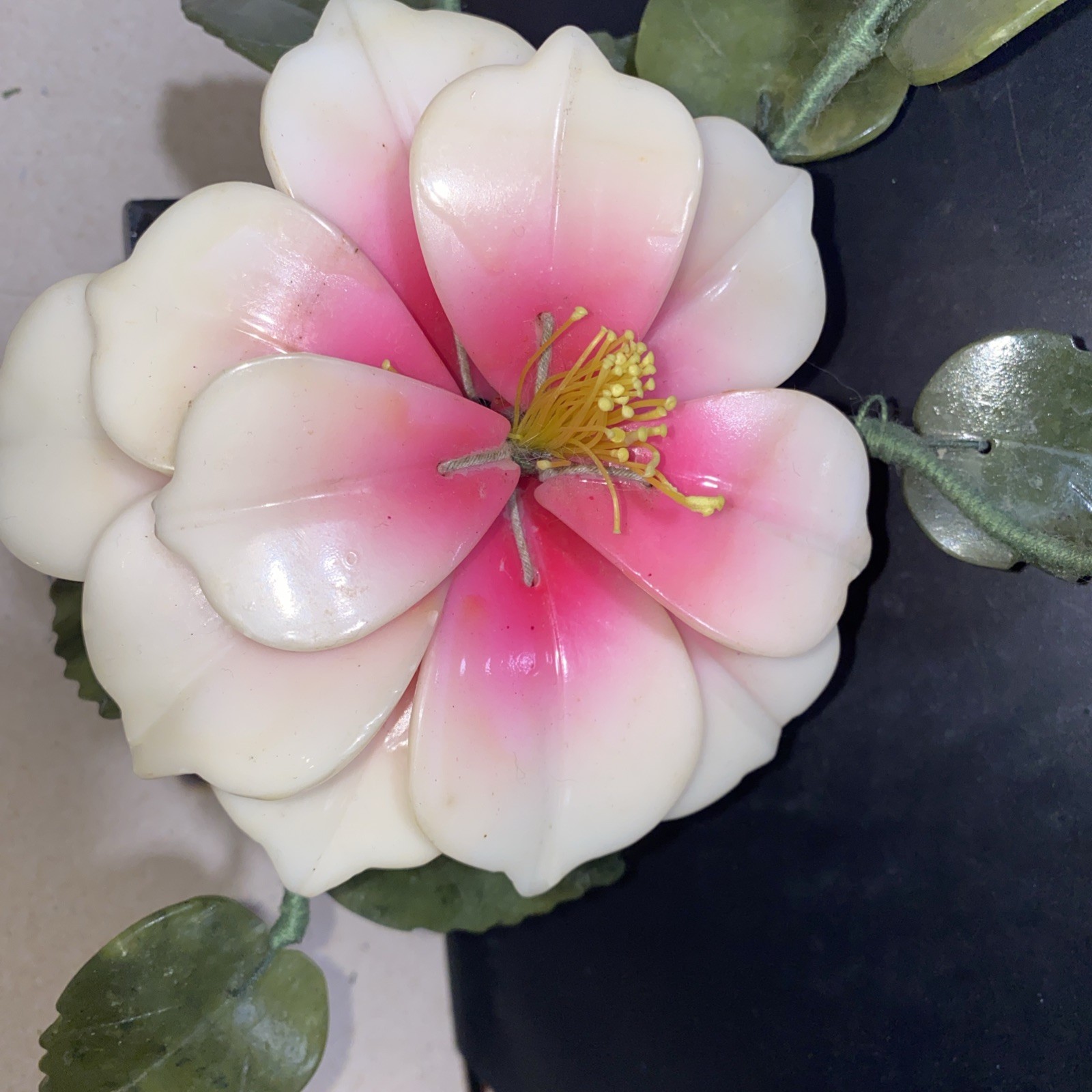 Natural Stone Flower Arrangement, Jade quartz Lotus/Peony
